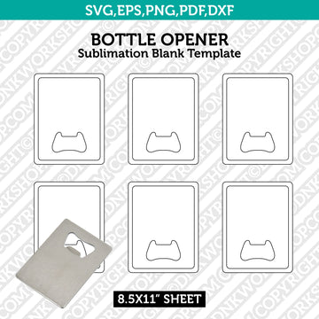 Rectangle bottle opener sublimation blank template