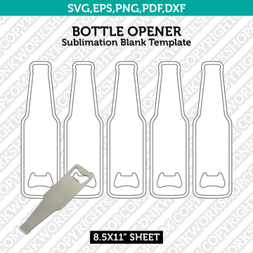 Bottle opener sublimation blank template