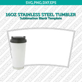 Sublimation Blank Template 16 oz Tumbler SVG PNG Vector