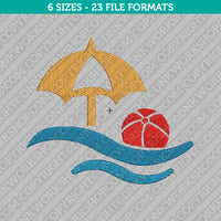 Summer Beach Embroidery Design - 6 Sizes - INSTANT DOWNLOAD