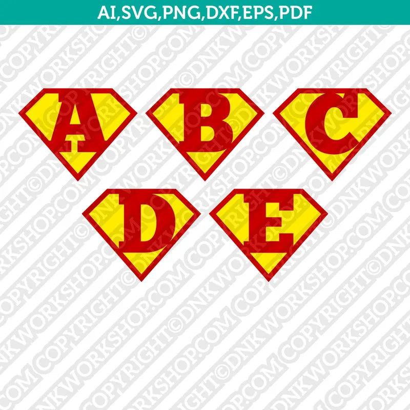 Superhero Superman Letters Font Alphabet SVG Vector Cricut Cut File ...