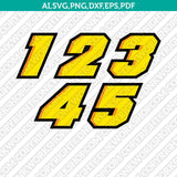 Supercross Motocross Racing Nascar Motorcycle Car Numbers SVG Vector Cricut Cut File Png Eps Dxf