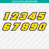 Supercross Motocross Racing Nascar Motorcycle Car Numbers SVG Vector Cricut Cut File Png Eps Dxf