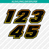 Supercross Motocross Nascar Racing Motorcycle Car Numbers SVG Vector Silhouette Cameo Cricut Cut File Png Eps Dxf
