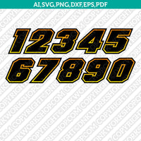 Supercross Motocross Nascar Racing Motorcycle Car Numbers SVG Vector Silhouette Cameo Cricut Cut File Png Eps Dxf