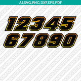 Supercross Motocross Nascar Racing Motorcycle Car Numbers SVG Vector Silhouette Cameo Cricut Cut File Png Eps Dxf