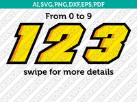 Supercross Motocross Racing Nascar Motorcycle Car Numbers SVG Vector Cricut Cut File Png Eps Dxf