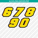Supercross Motocross Racing Nascar Motorcycle Car Numbers SVG Vector Cricut Cut File Png Eps Dxf