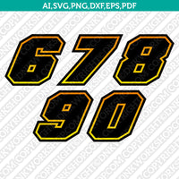 Supercross Motocross Nascar Racing Motorcycle Car Numbers SVG Vector Silhouette Cameo Cricut Cut File Png Eps Dxf