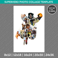 Superhero Photo Collage Template Canva PDF