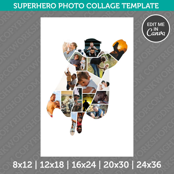 Superhero Photo Collage Template Canva PDF