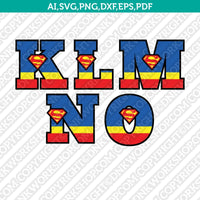 Superman Superhero Cartoon Letters Fonts Alphabet SVG Cut File Cricut Vector Sticker Decal Silhouette Cameo Dxf PNG Eps