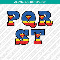 Superman Superhero Cartoon Letters Fonts Alphabet SVG Cut File Cricut Vector Sticker Decal Silhouette Cameo Dxf PNG Eps