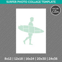Surfer Surfing Photo Collage Template Canva PDF