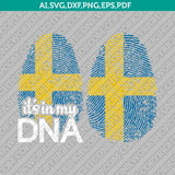 Sweden Its In My DNA Fingerprint SVG Vector Silhouette Cameo Cricut Cut File Clipart