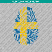 Sweden Its In My DNA Fingerprint SVG Vector Silhouette Cameo Cricut Cut File Clipart