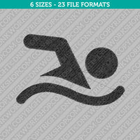 Swimming Embroidery Design - 6 Sizes - INSTANT DOWNLOAD