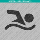 Swimming Embroidery Design - 6 Sizes - INSTANT DOWNLOAD