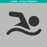 Swimming Embroidery Design - 6 Sizes - INSTANT DOWNLOAD