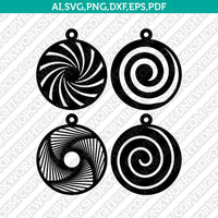 Wood Leather Acrylic Swirl Koru Spiral Earring Template SVG Pendant Cricut Laser Cut File Vector Png Eps Dxf
