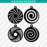 Wood Leather Acrylic Swirl Koru Spiral Earring Template SVG Pendant Cricut Laser Cut File Vector Png Eps Dxf
