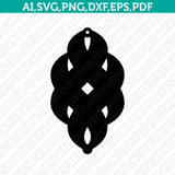 Woven Swirl Stripes Celtic Earring Template SVG Silhouette Cameo Vector Cricut Laser Cut File Png Eps Dxf