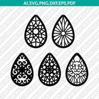Teardrop Ornament Earring template Laser Cut File Vector Clipart Png Dxf Eps