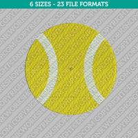 Tennis Ball Embroidery Design - 6 Sizes - INSTANT DOWNLOAD