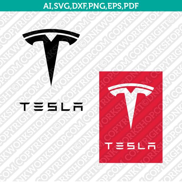 Tesla Logo SVG Silhouette Cameo Cricut Cut File Vector Png Eps Dxf