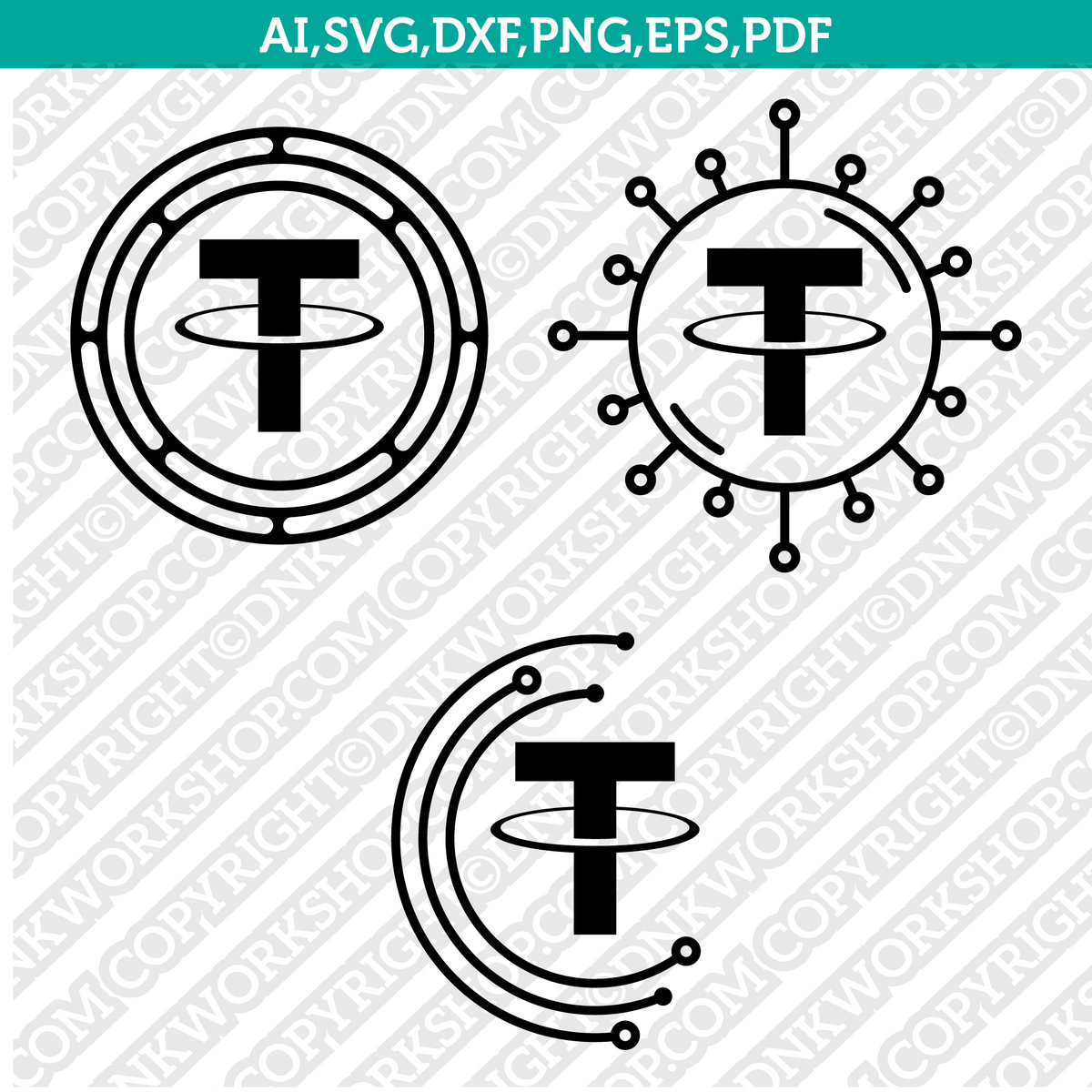 Tether USD Logo SVG Cryptocurrency Cricut CutFile Clipart Dxf Eps Png ...