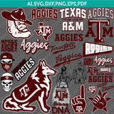 Texas A&M Aggies SVG Bundle | NCAA College Vector Cricut