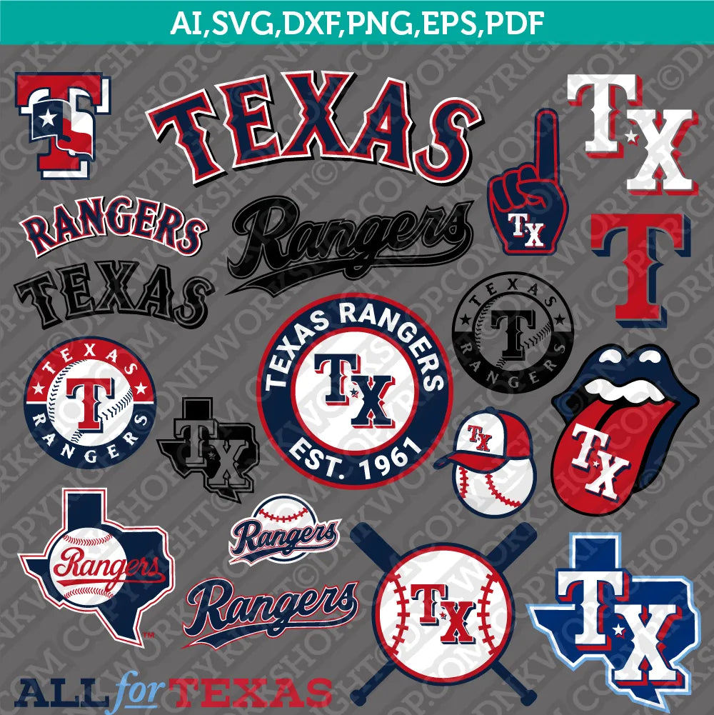 Texas Rangers Logo SVG | Commercial & Personal Use – DNKWorkshop