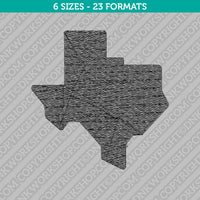 Texas State Map Embroidery Design - 6 Sizes - INSTANT DOWNLOAD