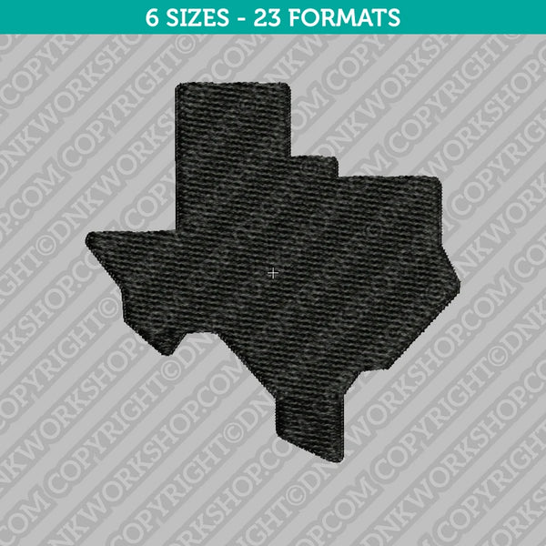 Texas State Map Embroidery Design - 6 Sizes - INSTANT DOWNLOAD