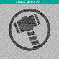 Thor Hammer Embroidery Design - 6 Sizes - INSTANT DOWNLOAD
