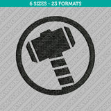 Thor Hammer Embroidery Design - 6 Sizes - INSTANT DOWNLOAD