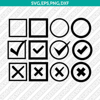 Check Mark & Checkbox Icons SVG | Tick Cross Cricut Files – DNKWorkshop