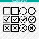 Tick Mark Check Mark Check Box Cross Mark SVG Vector Cricut Silhouette Png