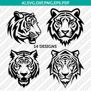 Tiger head mascot SVG cut file
