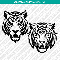 Tiger Head SVG Mascot Cut File Cricut Clipart Silhouette Png