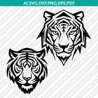 Tiger Head SVG Mascot Cut File Cricut Clipart Silhouette Png