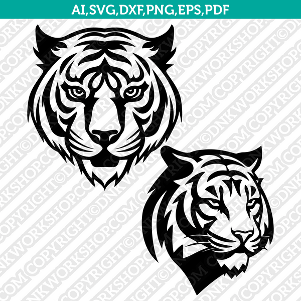 Tiger Head SVG Mascot Cut File Cricut Clipart Silhouette Png – DNKWorkshop