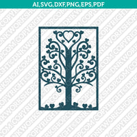Tree Lace Wedding Invitation Template Quinceanera Christening SVG Laser Cut File Cricut Silhouette Cameo Eps Dxf Vector