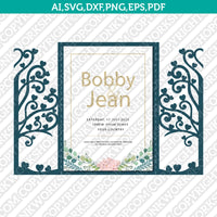 Tree Lace Wedding Invitation Template Quinceanera Christening SVG Laser Cut File Cricut Silhouette Cameo Eps Dxf Vector