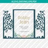 Tree Lace Wedding Invitation Template Quinceanera Christening SVG Laser Cut File Cricut Silhouette Cameo Eps Dxf Vector