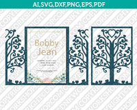 Tree Lace Wedding Invitation Template Quinceanera Christening SVG Laser Cut File Cricut Silhouette Cameo Eps Dxf Vector