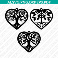 Tree of Life Earring Template Svg Silhouette Cameo Vector Cricut Laser Cut File Clipart Png Eps Dxf