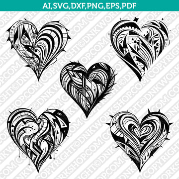 Heart Tribal SVG design for Cricut and Silhouette