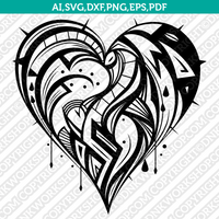 Heart Tribal SVG Cut File Cricut Clipart Silhouette Png