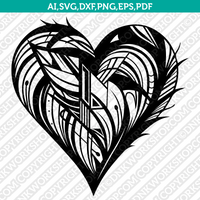 Heart Tribal SVG Cut File Cricut Clipart Silhouette Png